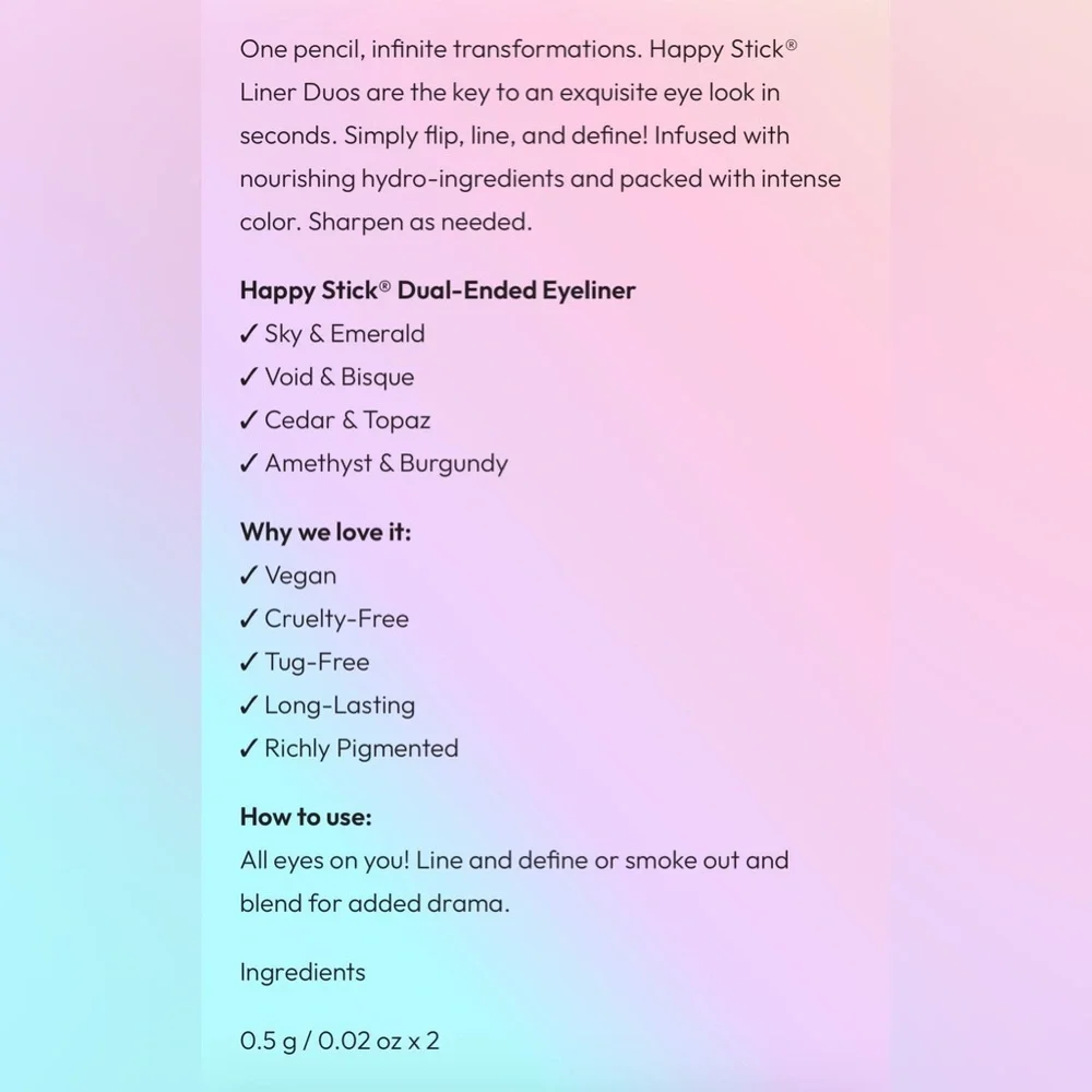 FORMULA Z HAPPY STICK DUAL COLOUR EYELINER & LAUREN CONRAD BLACK LIQUID EYELINER - Picture 12 of 16